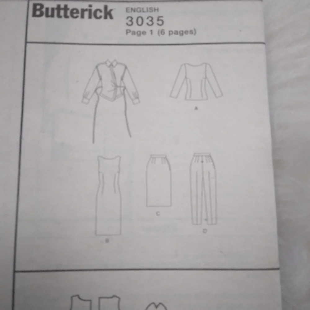 BUTTERICK 3035 SZ 12-16 EASY Misses Wrap Shirt Close Fitting Top Dress Skirt Pan